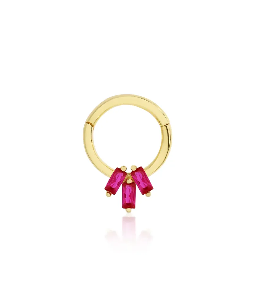 Altın Helix Pembe Taşlı Piercing