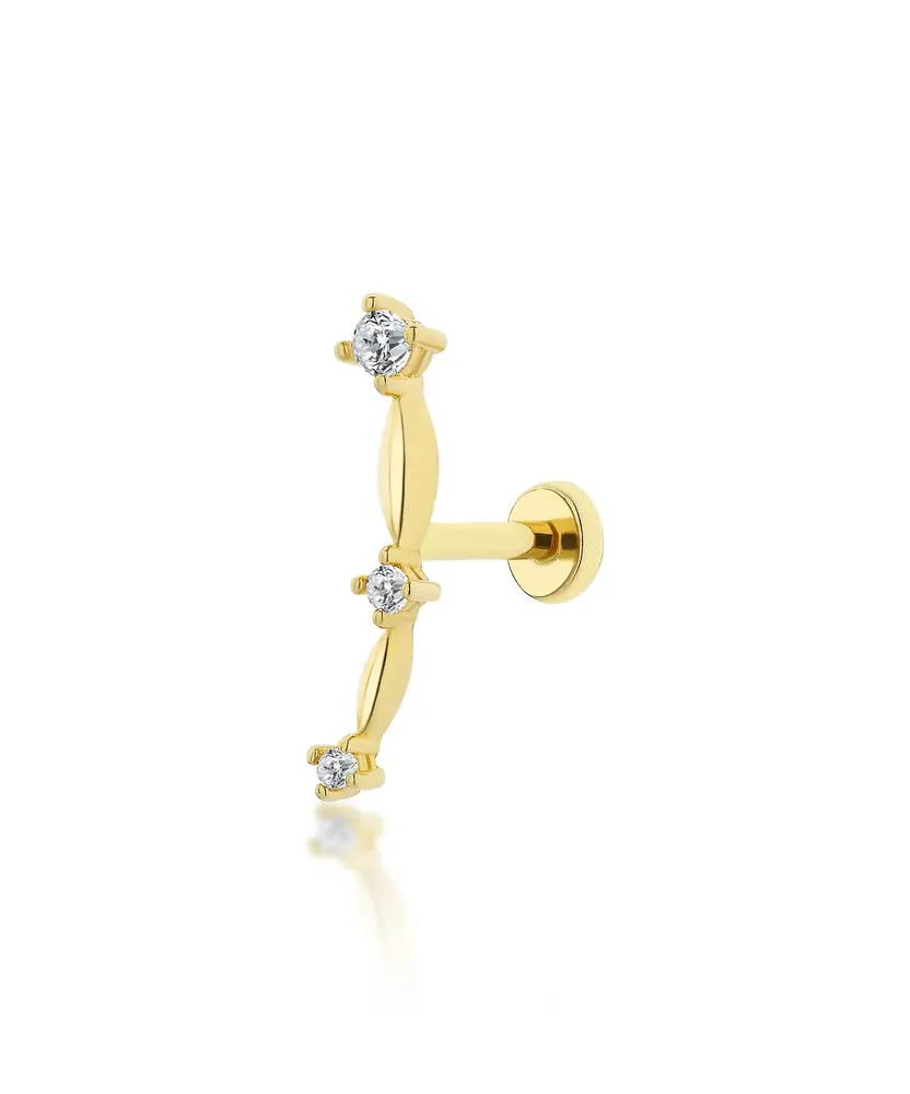 Altın Tragus Taşlı Piercing