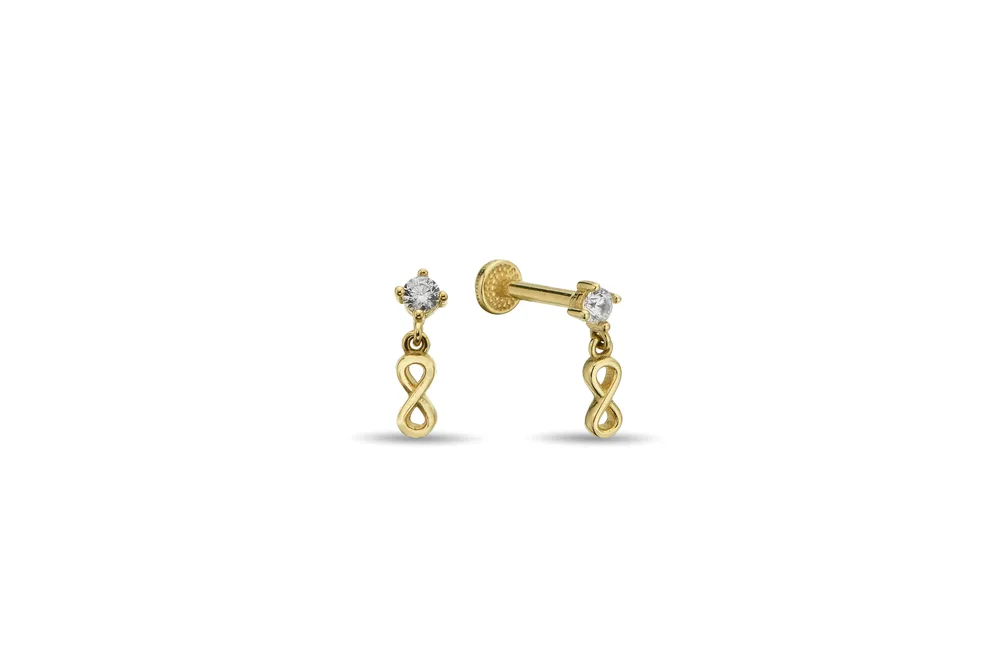 Taşlı Sallantılı Sonsuzluk Altın Tragus Piercing